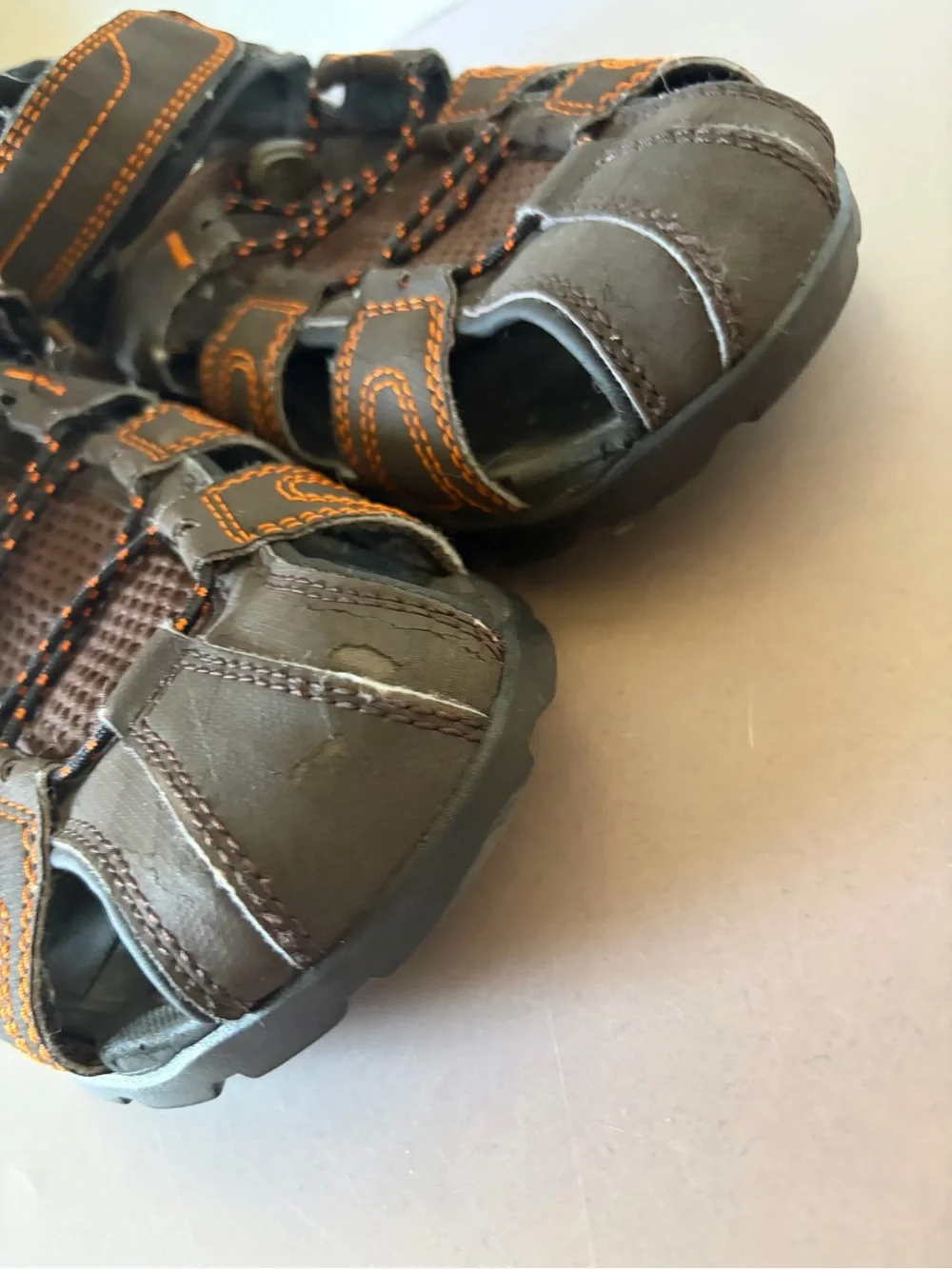 Teva Brown with Orange Stitching Outdoor Sandals